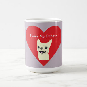 Caneca De Café Eu amo meu Frenchie, Lavender