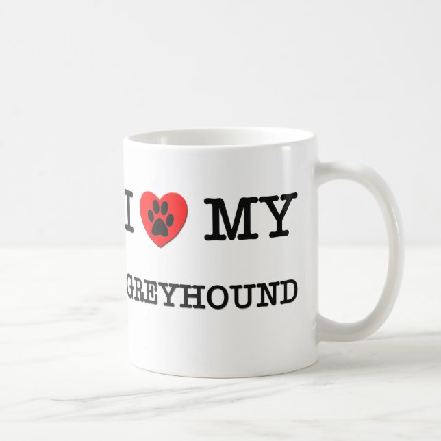 CANECA DE CAFÉ EU AMO MEU GALGO (Direita)
