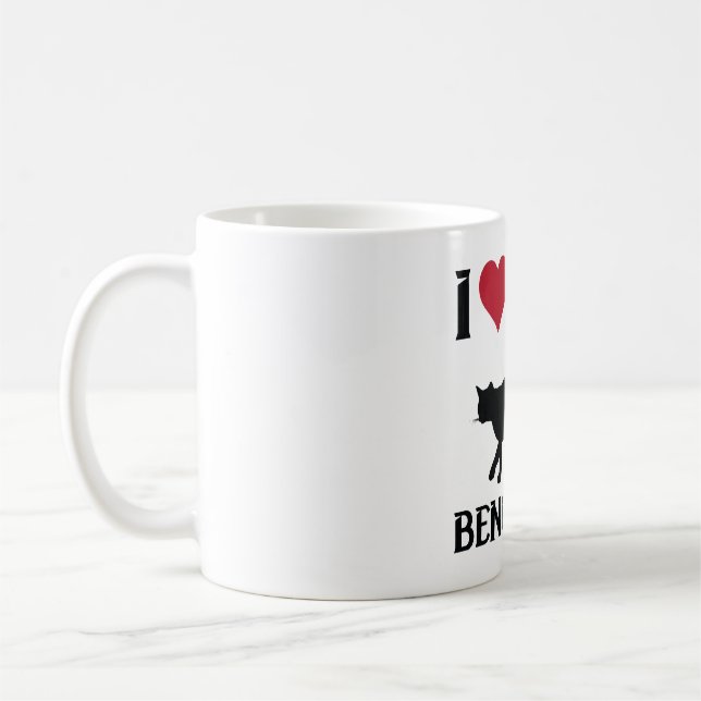 Caneca De Café Eu Amo Meu Gato Bengala (Esquerda)