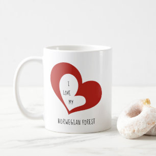 Caneca De Café Eu Amo Meu Gato De Floresta Norueguesa
