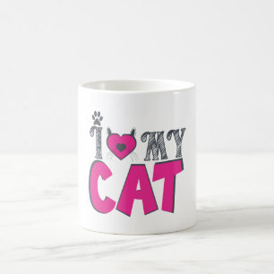 Caneca De Café Eu Amo Meu Gato – Design Fofo para Amantes de Anim