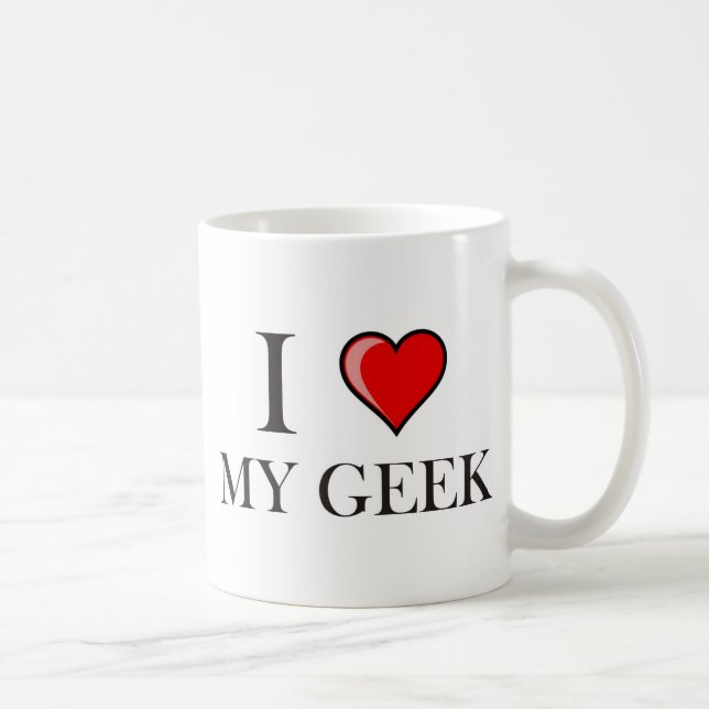 Caneca De Café Eu amo meu geek (Direita)