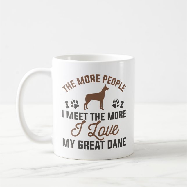 Caneca De Café Eu Amo Meu Grande Dane (Esquerda)