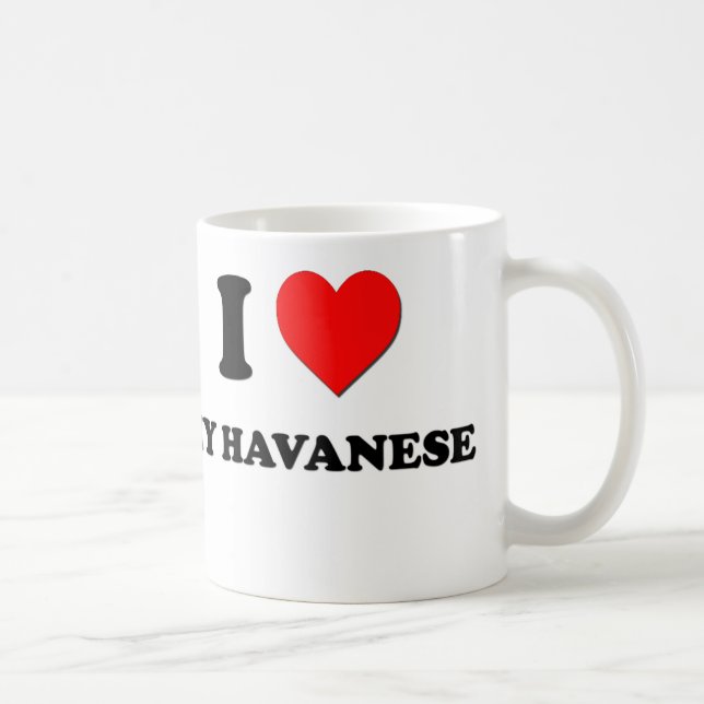Caneca De Café Eu amo meu Havanese (Direita)