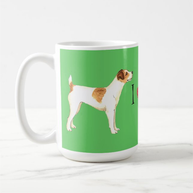 Caneca De Café Eu amo meu Jack Russell Terrier (Esquerda)