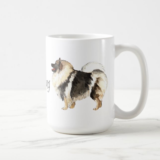 Caneca De Café Eu amo meu Keeshond (Direita)