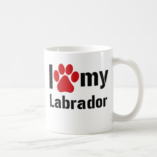 Caneca De Café Eu amo meu Labrador (Direita)