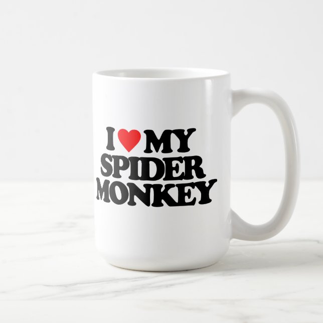 CANECA DE CAFÉ EU AMO MEU MACACO DE ARANHA (Direita)