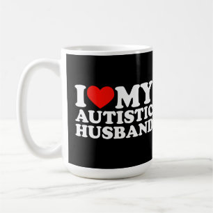 Caneca De Café Eu Amo Meu Marido Autista Coração Meu Marido Autis