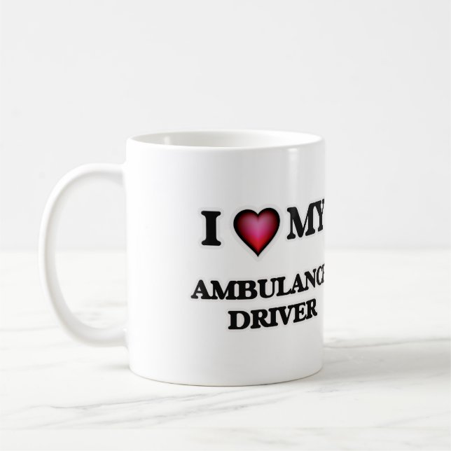 Caneca De Café Eu amo meu motorista da ambulância (Esquerda)