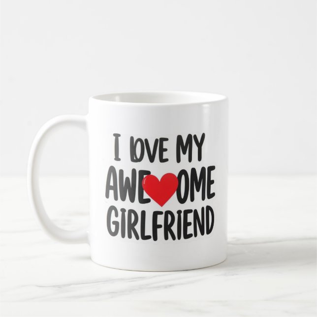 Caneca De Café Eu amo meu namorada incrível (Esquerda)