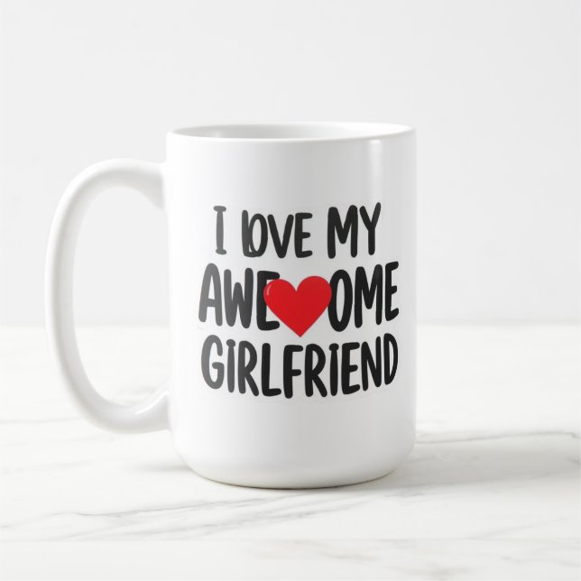 Caneca De Café Eu amo meu namorada incrível (Esquerda)