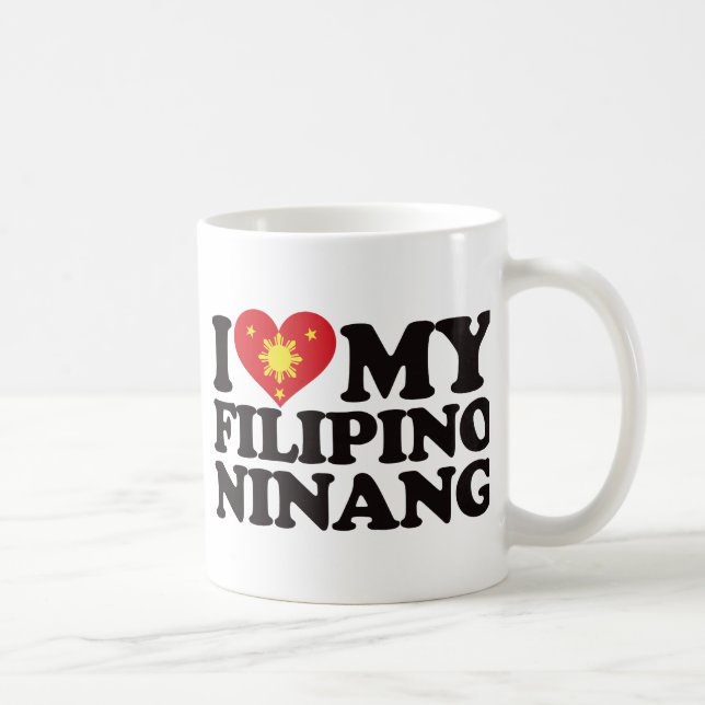 Caneca De Café Eu amo meu Ninang filipino (Direita)
