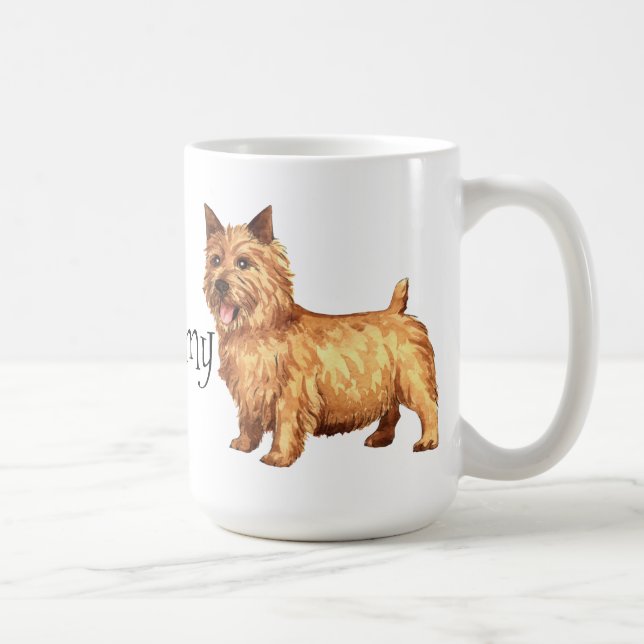 Caneca De Café Eu amo meu Norwich Terrier (Direita)