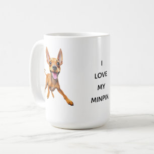 Caneca De Café EU AMO MEU PAi DO CÃO MINPIN minpin pinscher minia