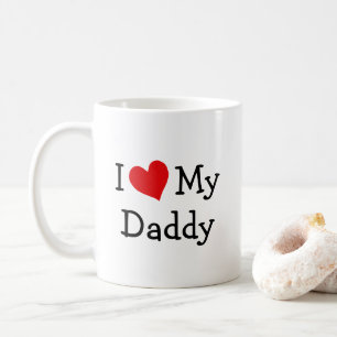 Caneca De Café Eu Amo Meu Papai Coração Vermelho Foto