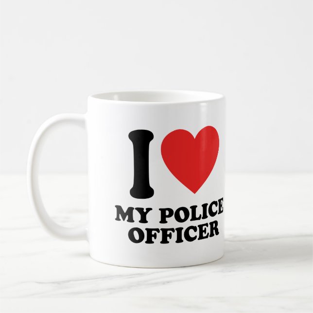 Caneca De Café Eu Amo Meu Policial (Esquerda)