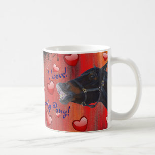 Caneca De Café Eu amo meu pônei! Equestrian bonito