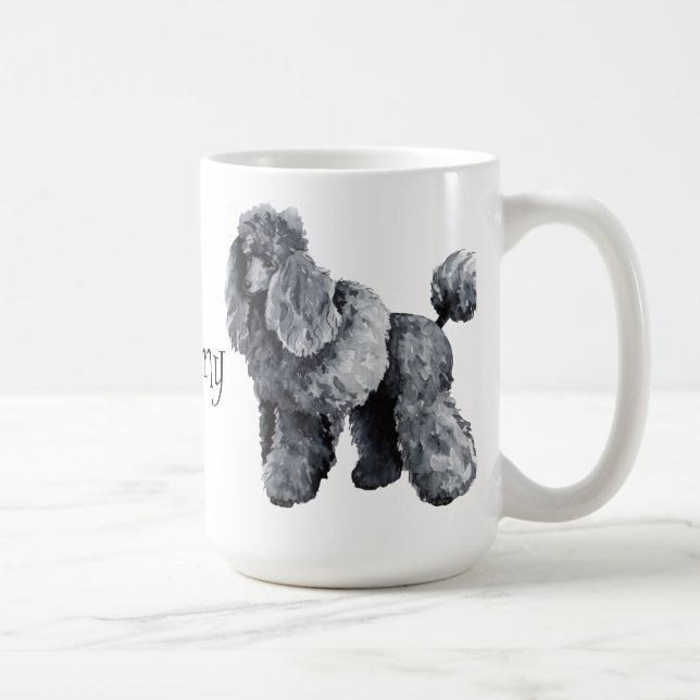 Caneca De Café Eu amo meu Poodle Miniatura (Direita)