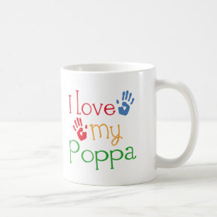 Caneca De Café Eu amo meu Poppa (Handprints)