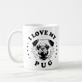 Caneca De Café Eu Amo Meu Pug
