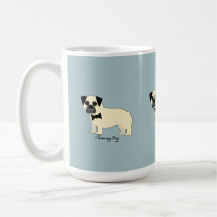 Caneca De Café Eu amo meu Pug
