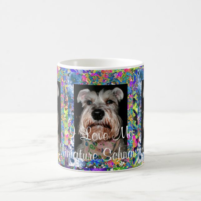 Caneca De Café Eu amo meu Schnauzer diminuto! (Centro)
