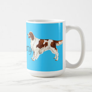 Caneca De Café Eu amo meu setter vermelho e branco irlandês