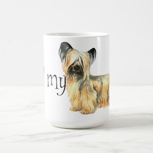 Caneca De Café Eu amo meu Skye Terrier (Centro)