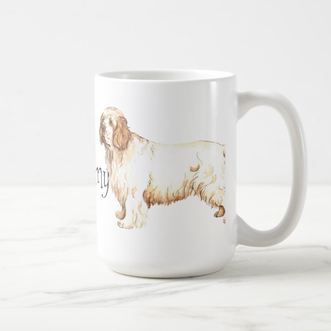 Caneca De Café Eu amo meu Spaniel de Clumber (Direita)