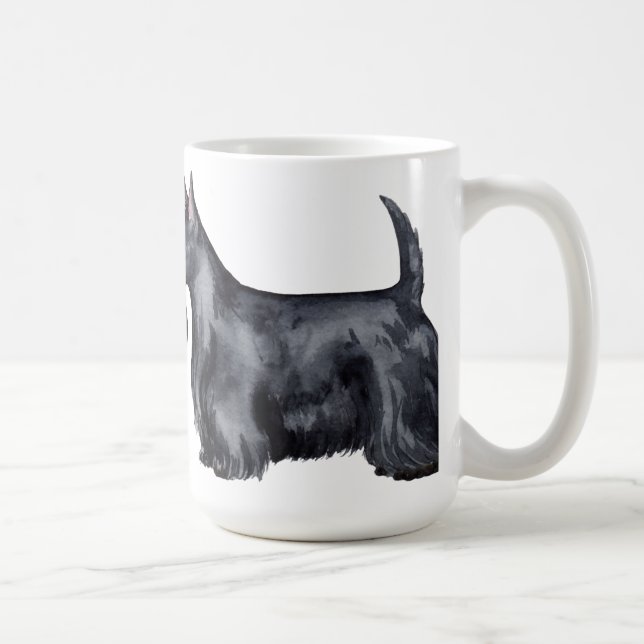 Caneca De Café Eu amo meu Terrier escocês (Direita)