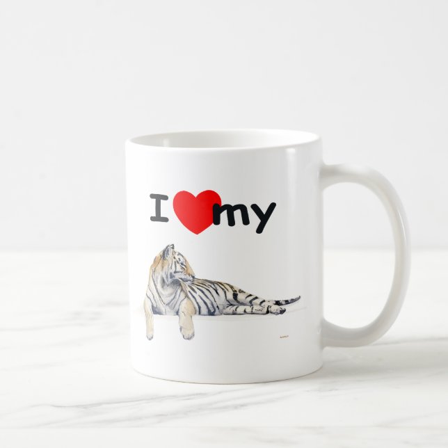 Caneca De Café Eu amo meu tigre (para a luz) (Direita)