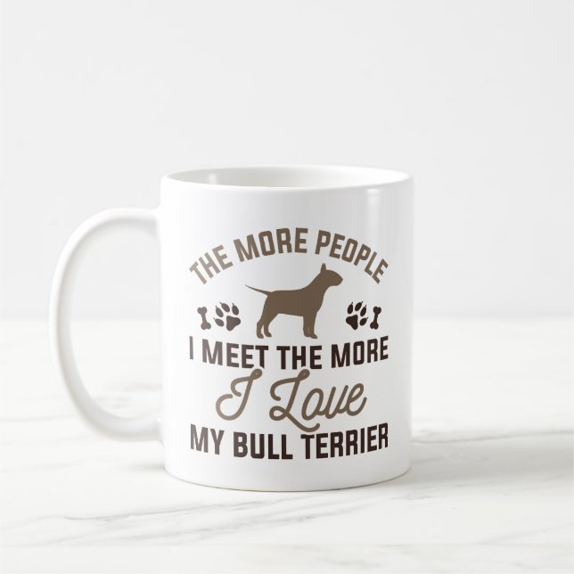 Caneca De Café Eu Amo Meu Touro Terrier (Esquerda)
