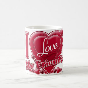 Caneca De Café EU AMO MEU vermelho dos amigos - coração