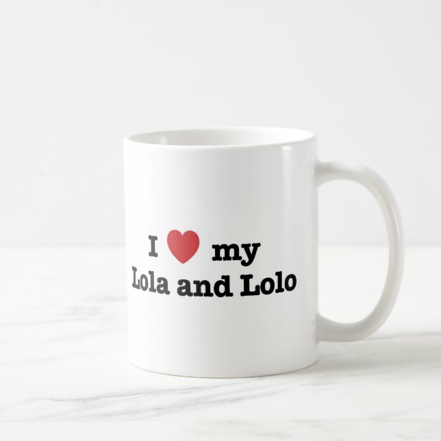 Caneca De Café Eu amo meus Lola e Lolo (Direita)