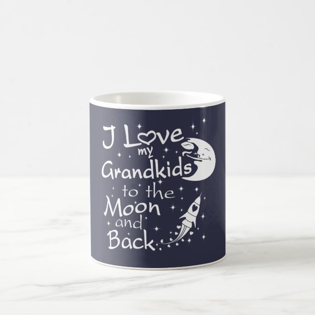 Caneca De Café Eu amo meus netos à lua e à parte traseira (Centro)
