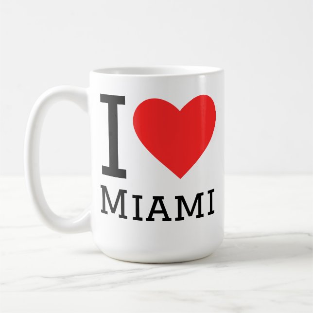 Caneca De Café Eu amo Miami   (Esquerda)