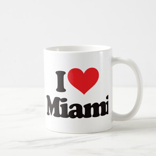 Caneca De Café Eu amo Miami (Direita)