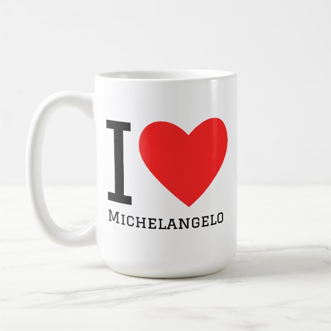 Caneca De Café Eu amo Michelangelo  (Esquerda)