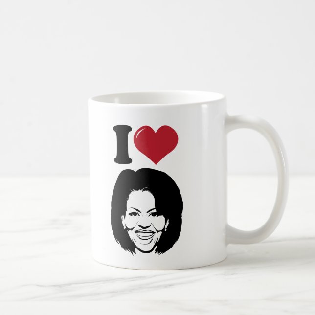 Caneca De Café Eu amo Michelle Obama (Direita)