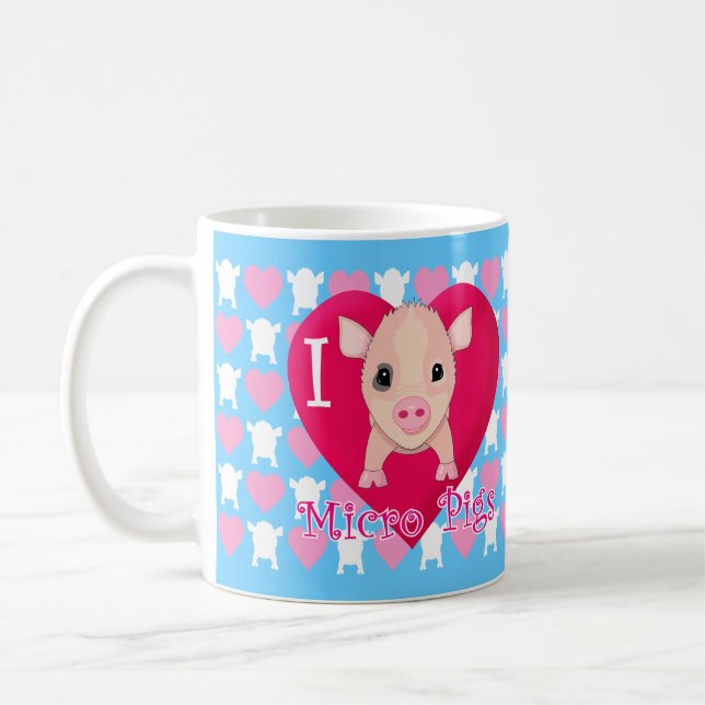 Caneca De Café Eu amo micro porcos (Esquerda)