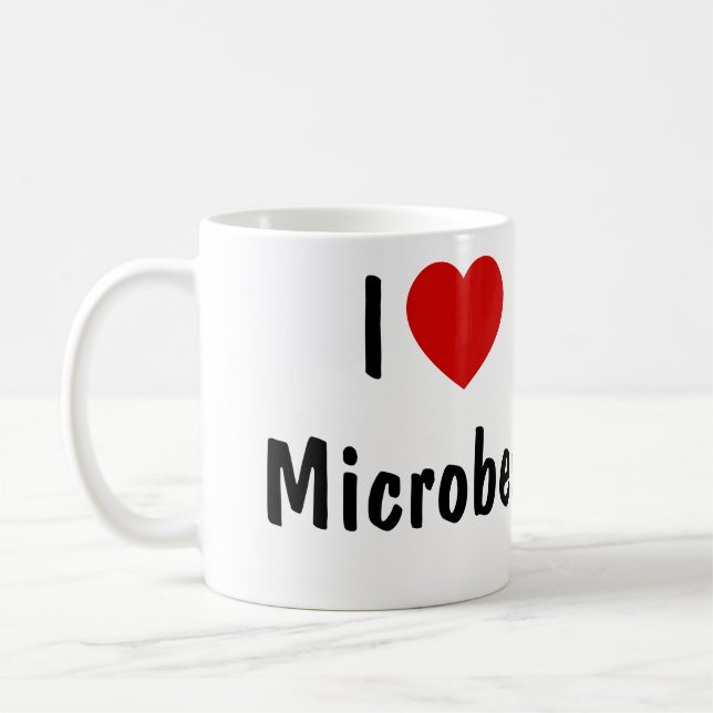 Caneca De Café Eu amo micróbios (Esquerda)