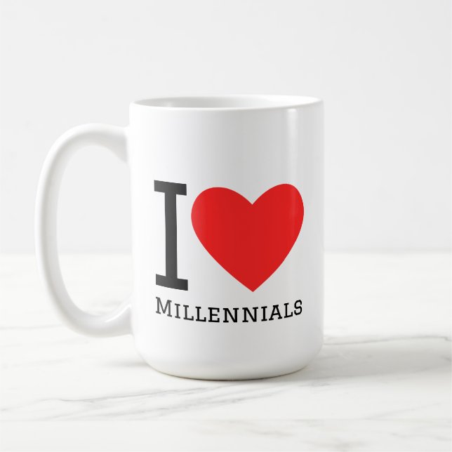 Caneca De Café Eu amo millennials (Esquerda)