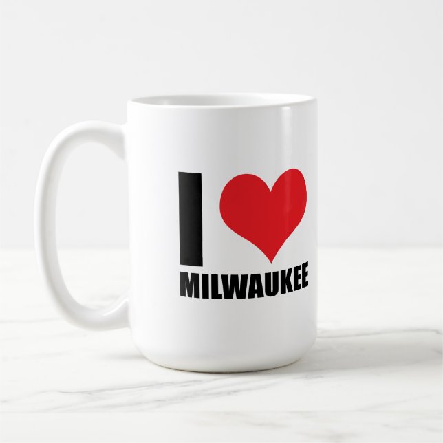 Caneca De Café Eu amo Milwaukee (Esquerda)