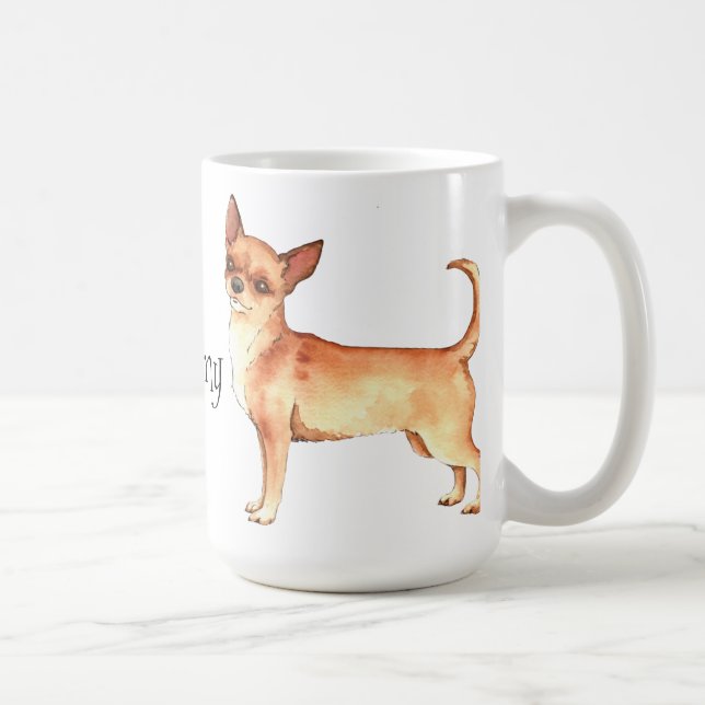 Caneca De Café Eu amo minha chihuahua (Direita)