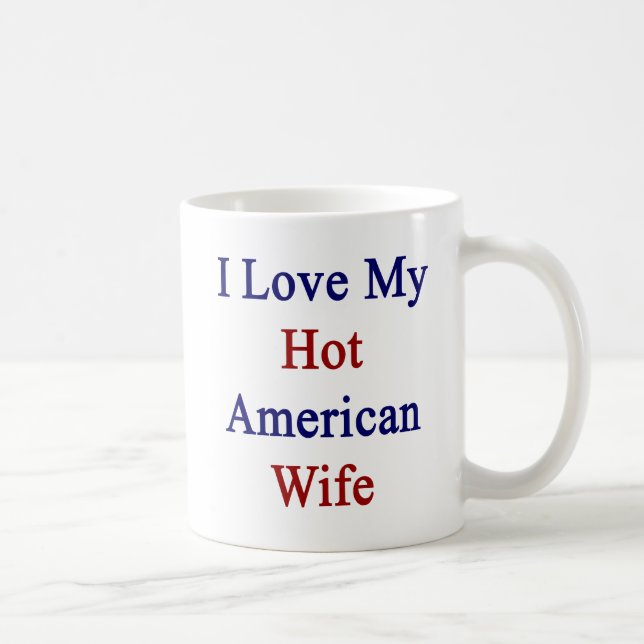 Caneca De Café Eu amo minha esposa americana quente (Direita)