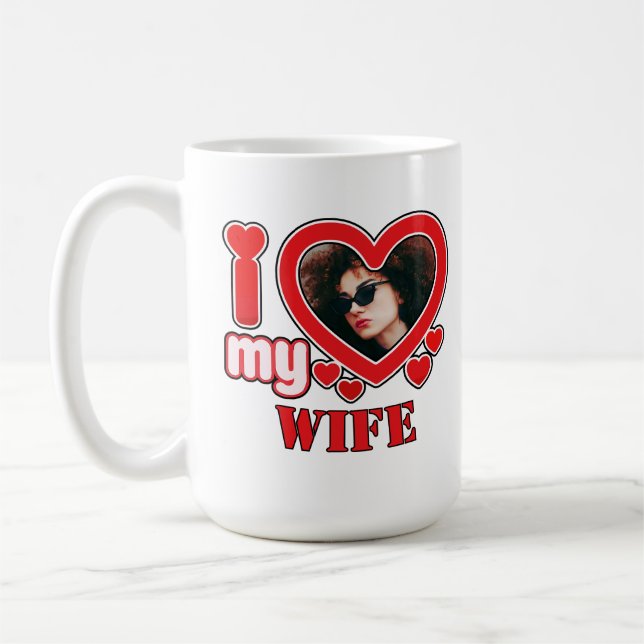 Caneca De Café Eu Amo Minha Esposa Personalizada (Esquerda)