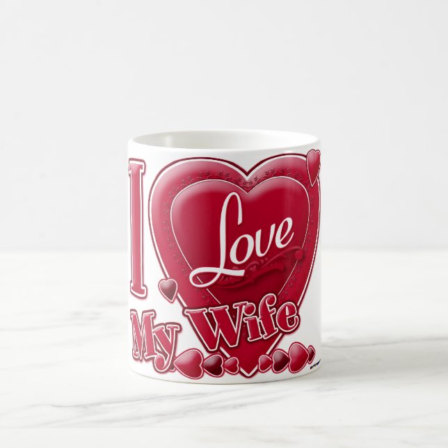 Caneca De Café Eu amo minha esposa vermelha - coração (Centro)