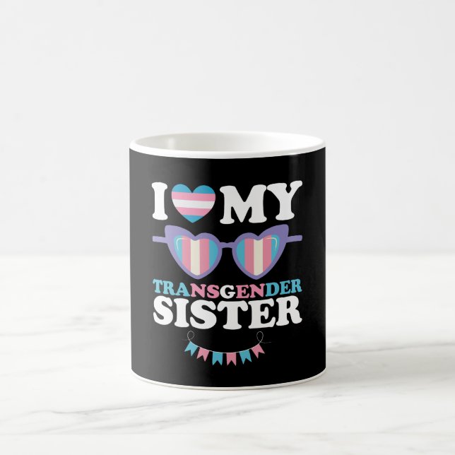 Caneca De Café Eu Amo Minha Família Transgênero Irmã Trans LGBTQ (Centro)