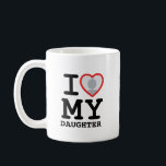 Caneca De Café eu amo minha filha | Fotografia do Dia de os pais<br><div class="desc">Crie a sua caneca de fotos I Love My filha com esta modelo de camisa moderna e engraçada com uma fonte legal de serifa e foto personalizada em um enorme coração vermelho. Adicione sua própria foto, seu nome ou qualquer texto personalizado. A design da caneca "Eu amo minha filha" é...</div>